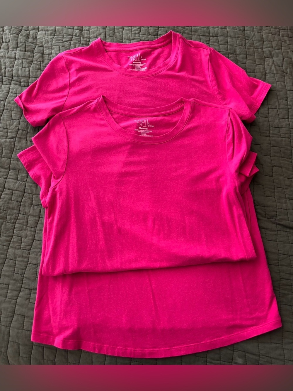 2 Pink Maternity T-shirts - Large